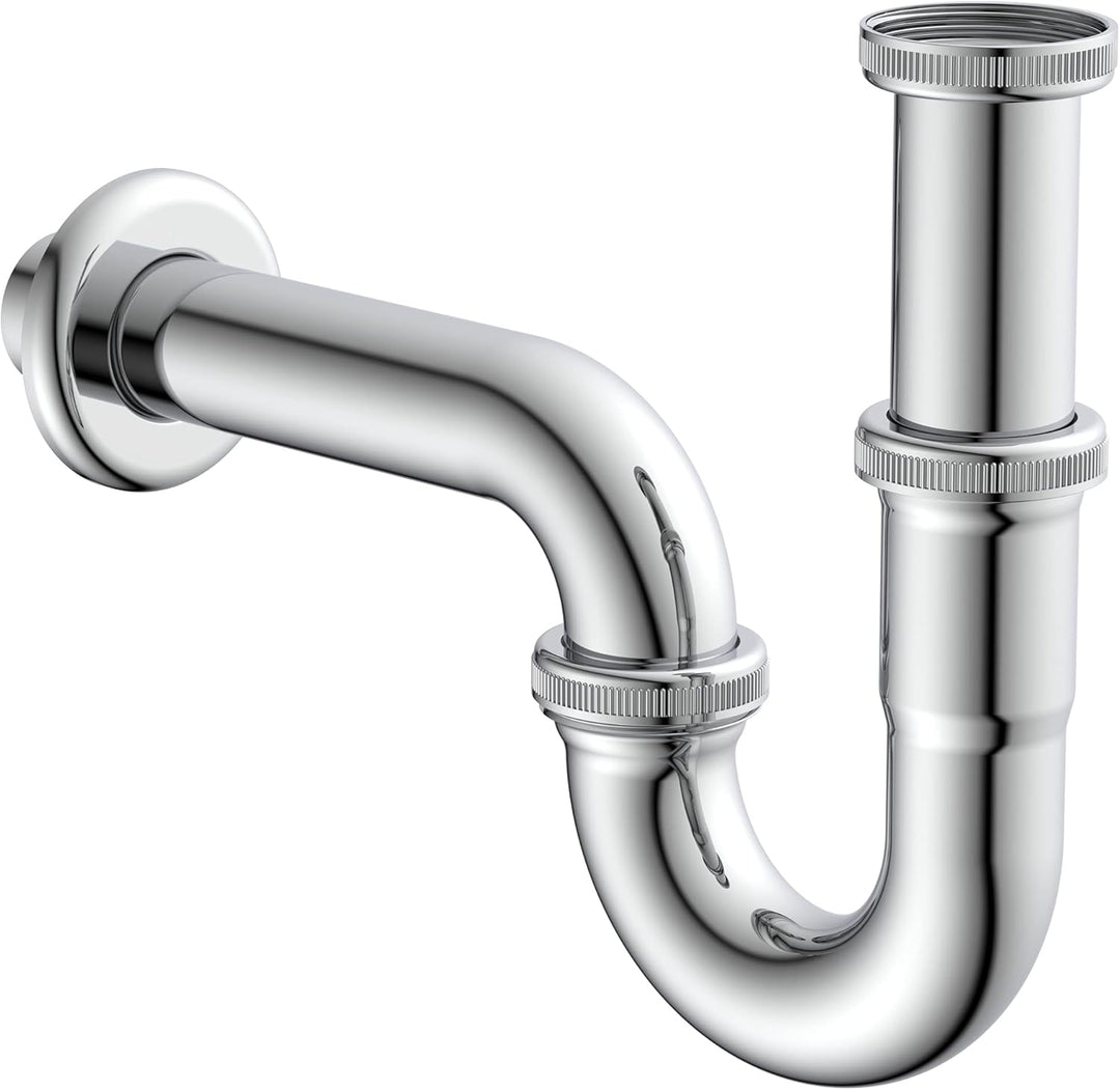 Ibergrif M11057 Wasserhahn Bad-Mischbatterie, Silber & KIRCHHOFF 98801110 Röhrensiphon Siphon, Abflu