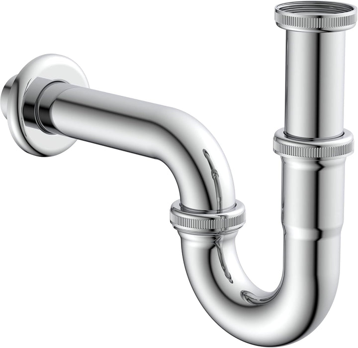 Ibergrif M11057 Wasserhahn Bad-Mischbatterie, Silber & KIRCHHOFF 98801110 Röhrensiphon Siphon, Abflu