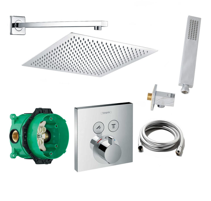 vanvilla Duschsystem mit Unterputz Duscharmatur von Hansgrohe ShowerSelect Thermostat und vanvilla R
