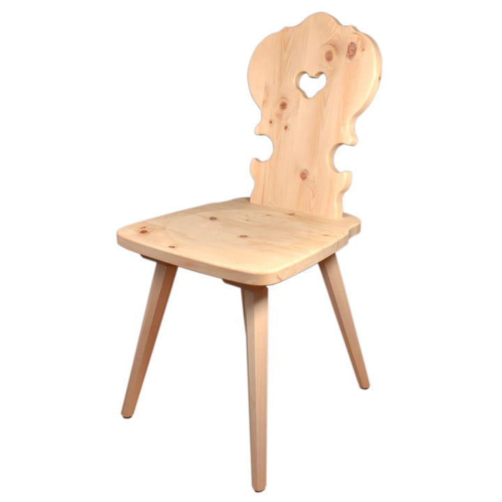 Hochwertiger Bauernstuhl aus 100% Zirbenholz - Traditioneller Holzstuhl – Landhausstuhl- Sitzhöhe: 4