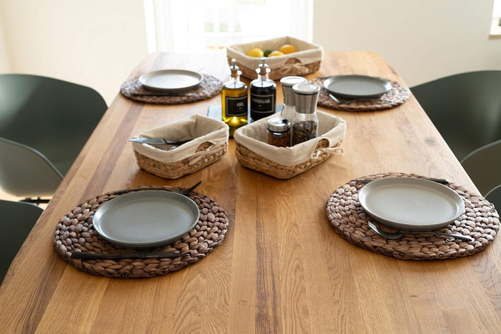 Decorasian Platzset aus Seegras - Wasserhyazinthe, 12er Set Tischset abwischbar 35cm Tischuntersetze