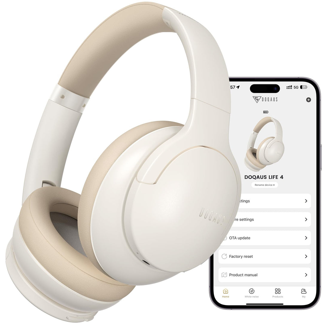 DOQAUS Bluetooth Kopfhörer Over-Ear Bis zu 90 Std,Kopfhörer Over Ear mit 3 EQ-Modi, HiFi-Stereo Falt