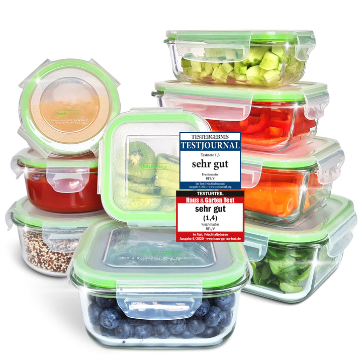 Fresh Master Frischhaltedose Glas Set - Testurteil: SEHR GUT - 100% auslaufsichere + luftdichte Vorr
