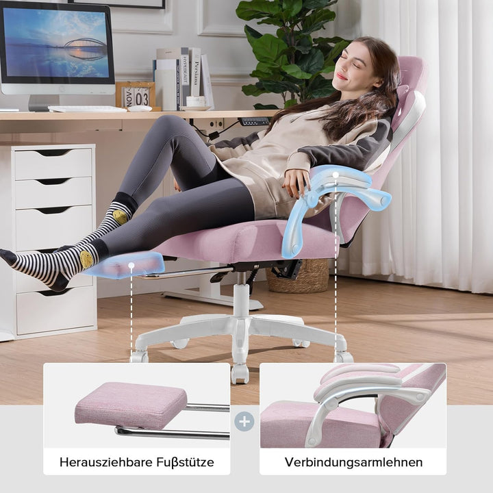 GTPLAYER Gaming Stuhl Ergonomischer Gaming Sessel Schreibtischstuhl mit Stoffoberfläche, Federsitzki
