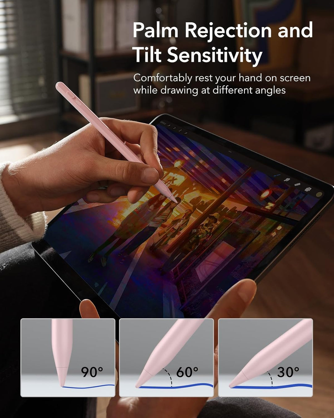 ESR Stylus Stift für iPad, magnetischer Pencil 2. Generation zum kabellosen Laden, mit Neigungsempfi
