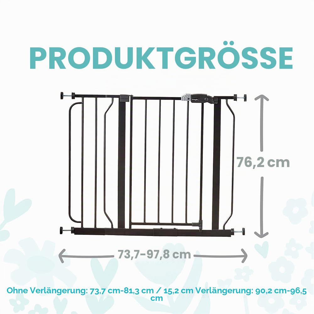 Regalo Easy Step Extra Wide Baby Gate Schwarzes Schutzgitter, Schwarzes Schutzgitter