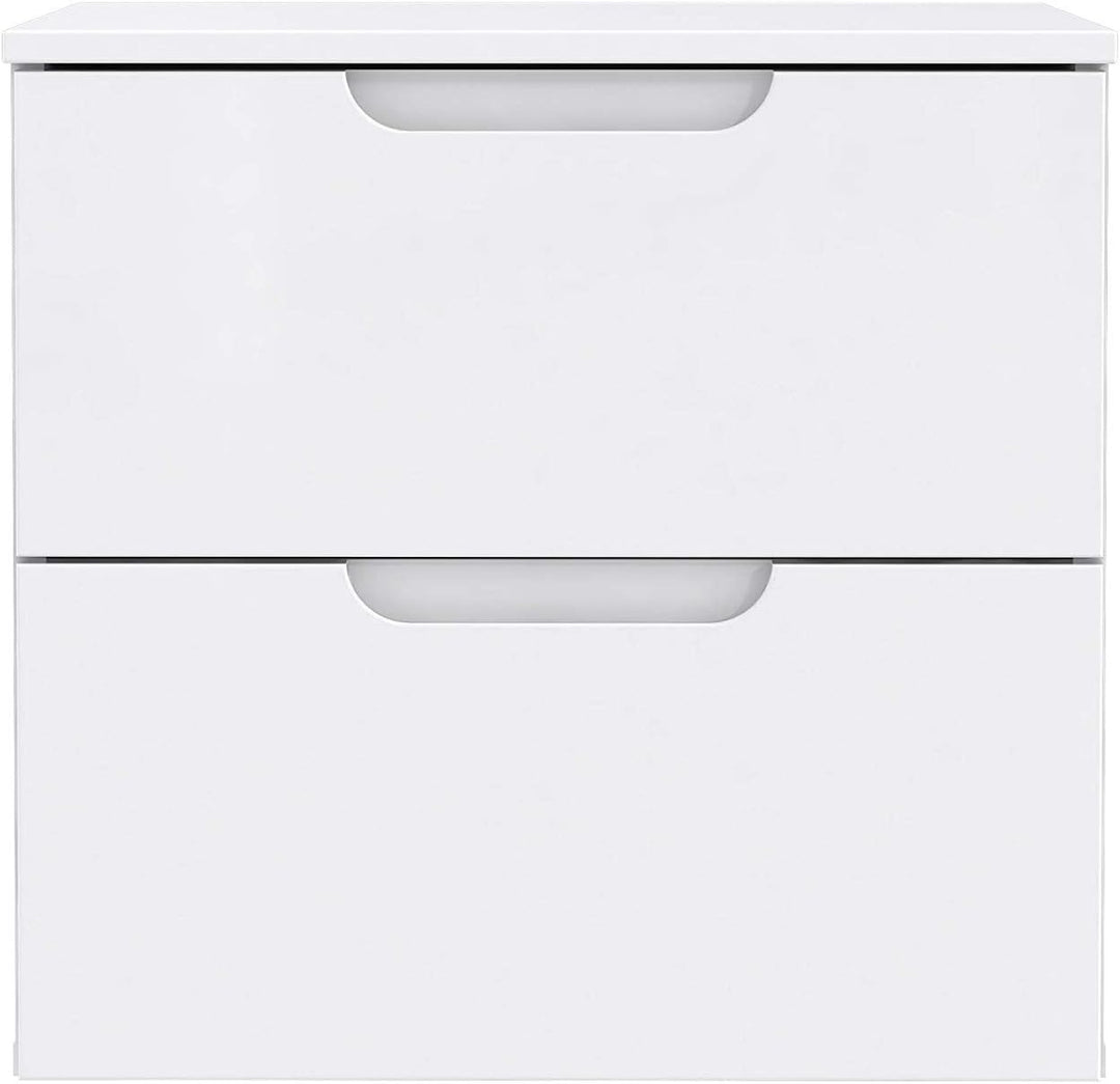 FORTE Sienna Nachttisch mit 2 Schubladen, Holzwerkstoff, 14 x 49,7 x 50,4 cm