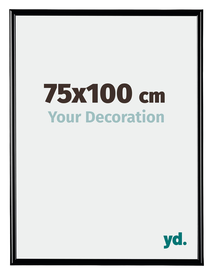 yd. Your Decoration - Bilderrahmen 75x100 cm - Schwarz Hochglanz - Bilderrahmen aus Kunststoff mit A