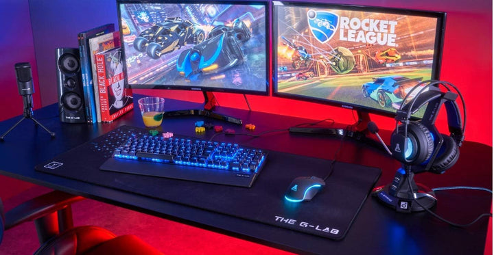 THE G-LAB - PAD YTTRIUM - Rutschfestes Mauspad XXL 900 * 400 * 4mm für Mäuse, Tastaturen und Gamingz