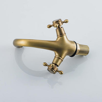 BOAOTX Wasserhahn Bad Antik Messing, Waschtischarmatur Retro, Waschbeckenarmatur zweigriff, Badarmat