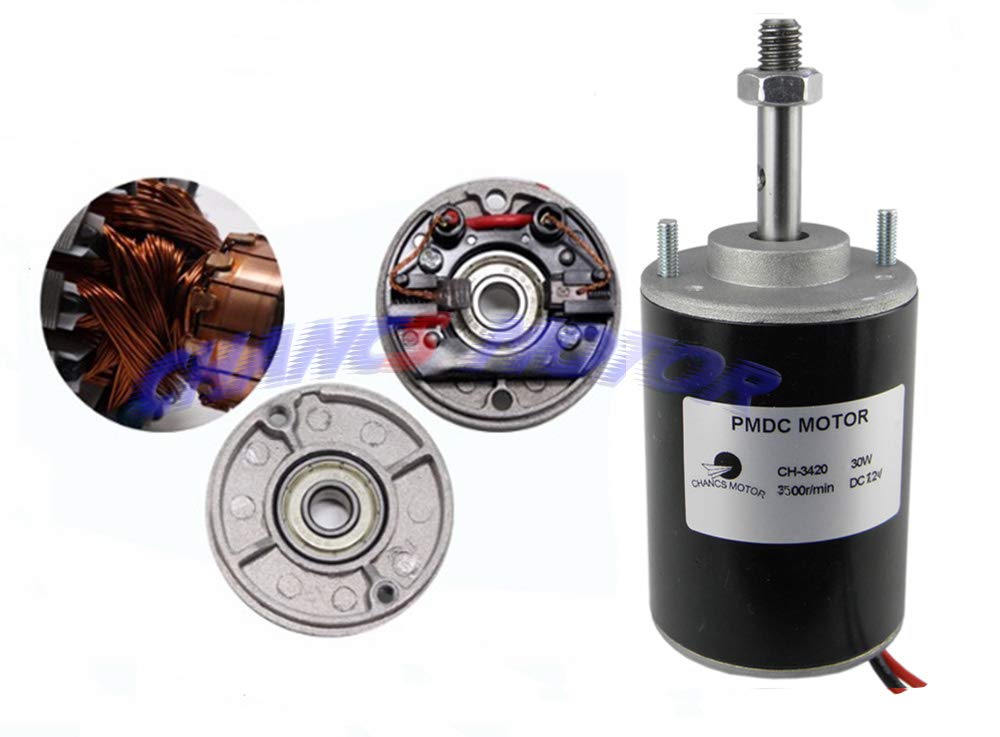 CHANCS 12V 3500RPM Permanentmagnet DC-Motor 30W CW/CCW reversibel hohe Drehzahl geräuscharm reversib
