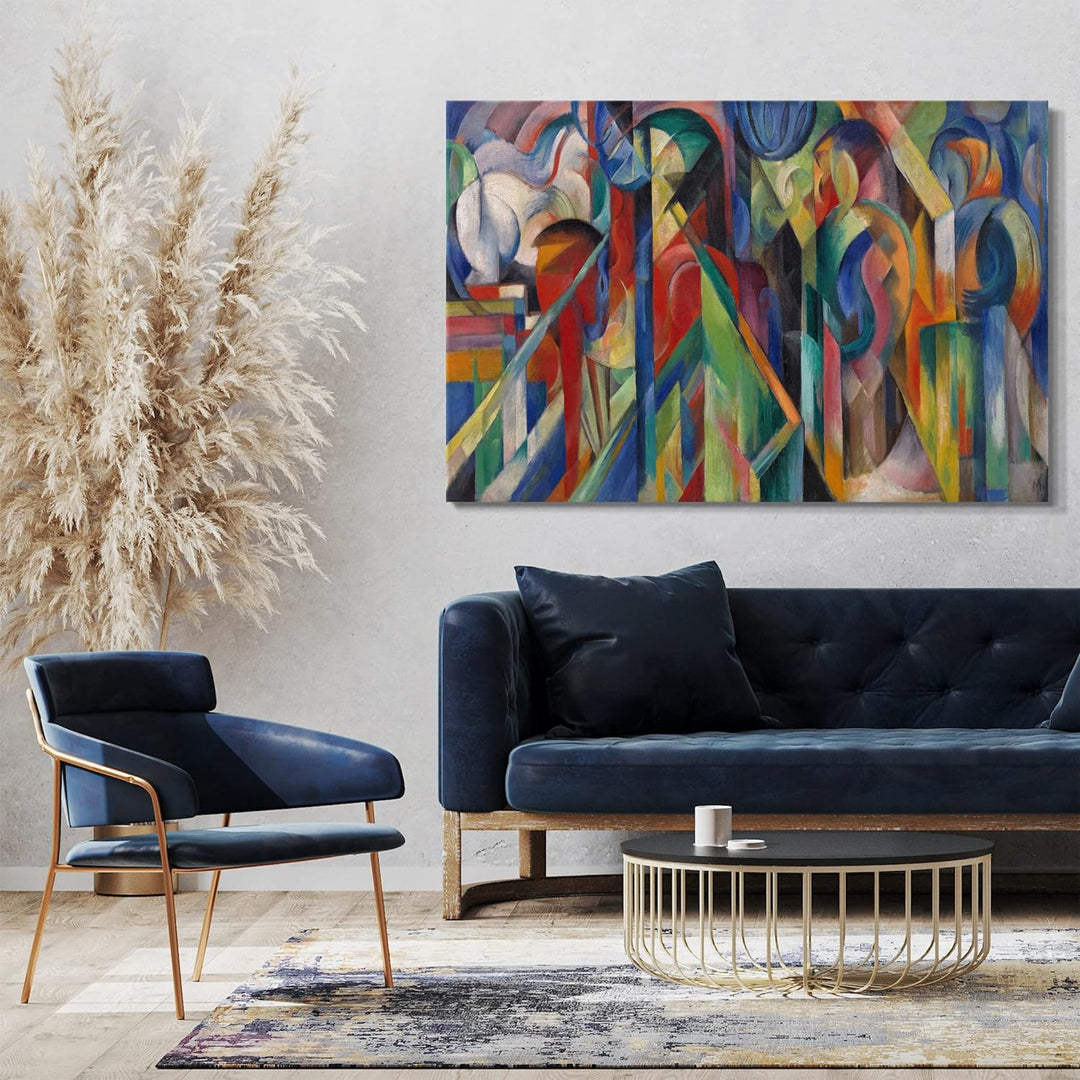 Printed Paintings Leinwand (80x60cm): Franz Marc - Stallungen (1913) 80x60 cm, 80x60 cm