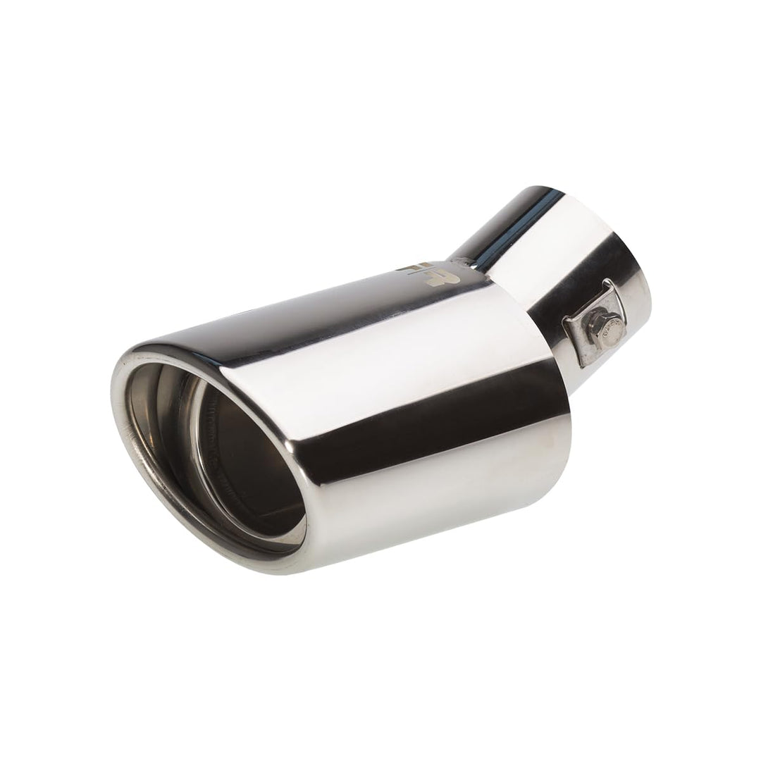 Simoni Racing Auspuffblende Oval/Schräg Edelstahl - 87x66xL150 - Anschluss ->48mm