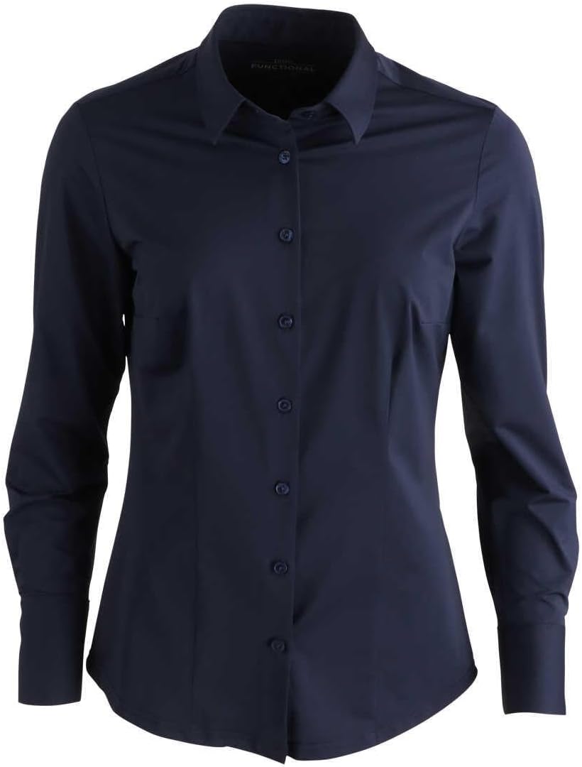 Pure Slim Functional Bluse Hemdenkragen Nachtblau XS Nachtblau, XS Nachtblau