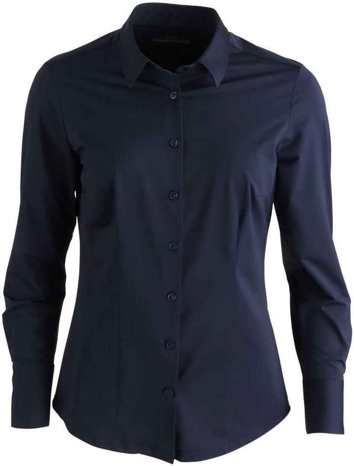 Pure Slim Functional Bluse Hemdenkragen Nachtblau XS Nachtblau, XS Nachtblau