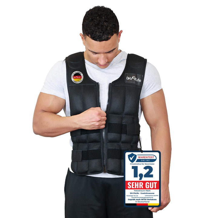DH FitLife Gewichtsweste 10KG 20KG zum Muskelaufbau u. Krafttraining | Weighted Vest | Laufweste Dam