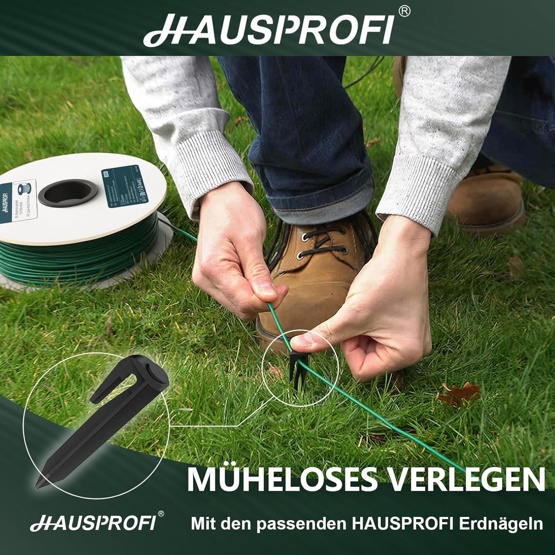 150m Universal Begrenzungskabel für Mähroboter, HAUSPROFI Begrenzungsdraht aus verzinntem Kupfer Beg