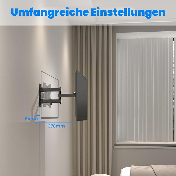 conecto TV Wandhalterung mit Gelenkarm, flexibel neig- und schwenkbare Universalhalterung, max. VESA