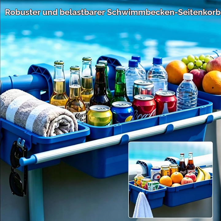 Poolkorb zum Einhängen, PP Poolaufbewahrungskorb, Wasserdicht Langlebig Schnell abtropfend, Für Gart