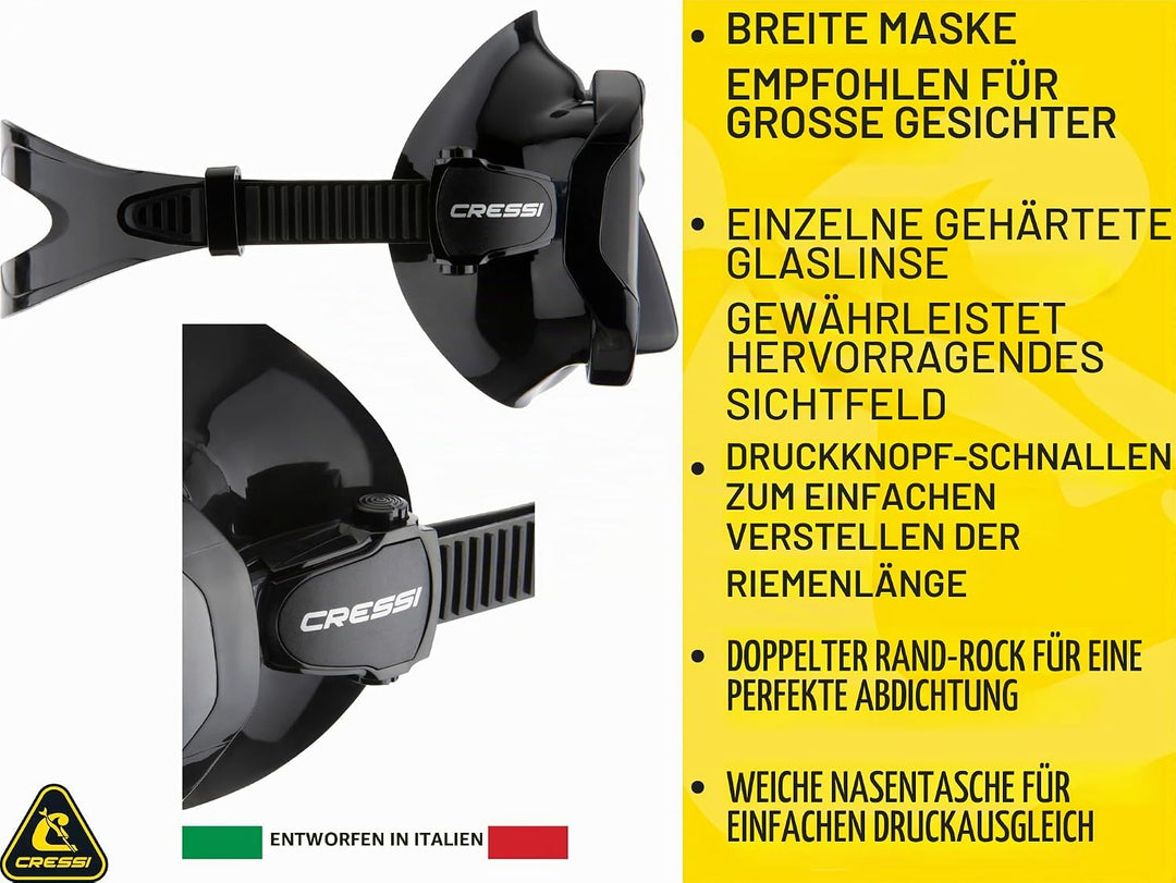 Cressi Liberty - Tauchen, Apnoe und Schnorchelmaske - Erhältlich in der Version mit Zwei/Drei Gläser