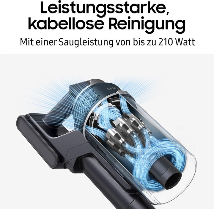 Samsung Jet 95 Akku+ PetPRO Akku-Staubsauger, 210 W, Inkl. Ersatz-Akku, freistehender Ladestation Z-