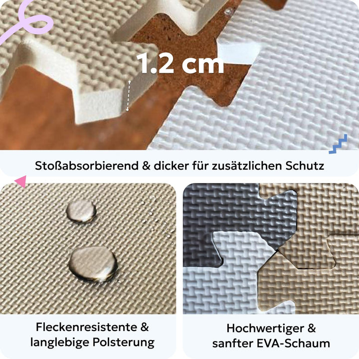 MioTetto Krabbelmatte Baby - Zertifiziert, Sicher, Robust - Spielmatte Baby, Puzzlematte, Kindertepp