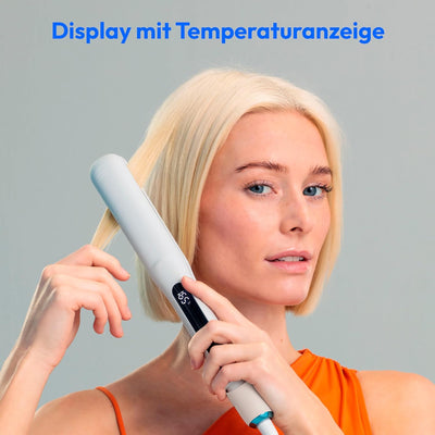 MEDION Glätteisen HS1 (Display, 5 regelbare Hitzestufen, 165° bis 210°, breite flexible Keramik - Tu