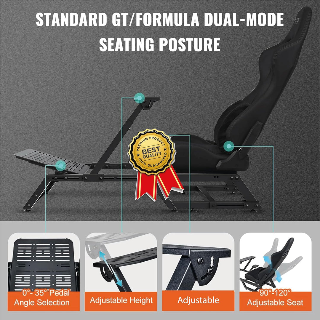 EGOTECH Smart Racing Seat Fahrsimulator mit eingebautem Sitz, zusammenklappbar, Fahrsimulator für Re