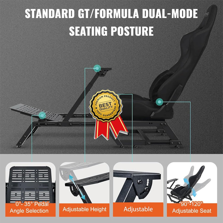EGOTECH Smart Racing Seat Fahrsimulator mit eingebautem Sitz, zusammenklappbar, Fahrsimulator für Re