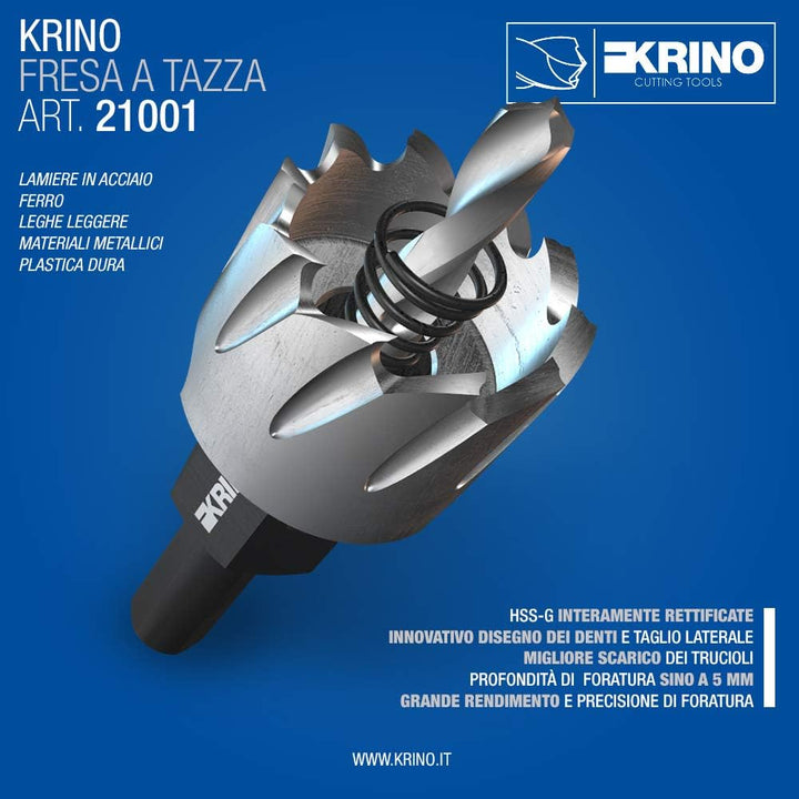 Krino 2100104500 HSS Locher A Tasse in G, Stahl, 45 mm