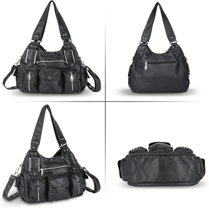 Damen Handtasche Grosse Schultertasche PU Leder Henkeltasche Frauen Weiches Hobo Tasche Umhängetasch