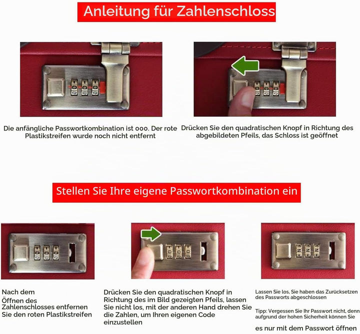 urecity Vintage Leder Kosmetikkoffer mit Spiegel - Hartschale Schminkkoffer für Damen, Reise Make-up