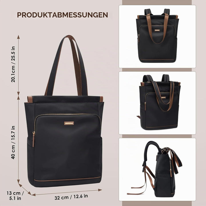GOLF SUPAGS Convertible Laptop-Rucksack für Frauen Casual Daypack Notebook Tote Bag für Arbeit Hochs