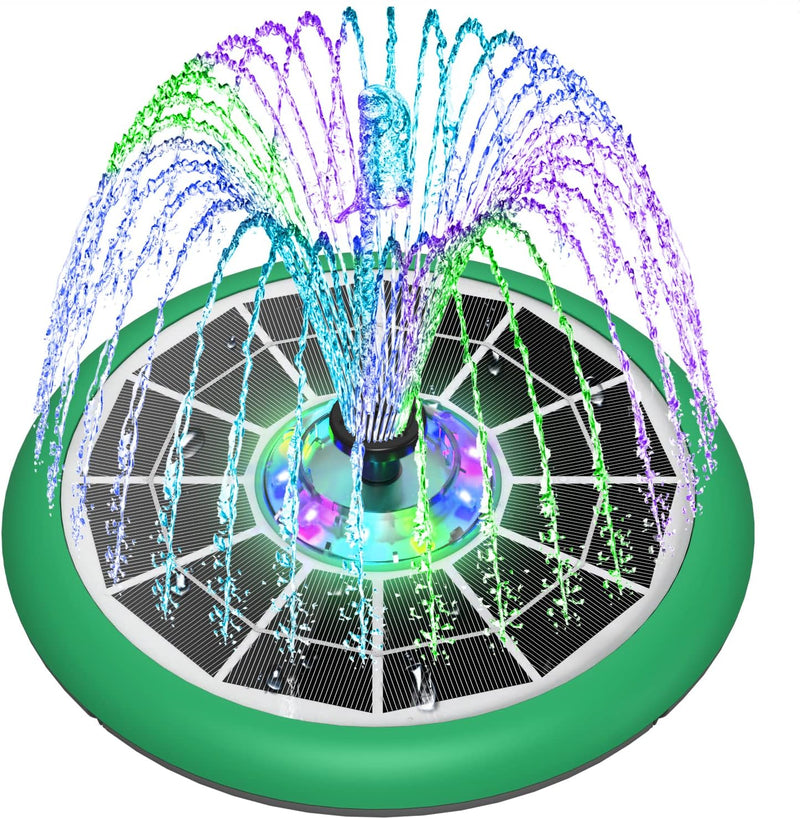 SZMP Solar Springbrunnen für aussen 5W Teichpumpe 2023 Upgraded,Buntes LED Solarbrunnen mit 8 DIY Ef