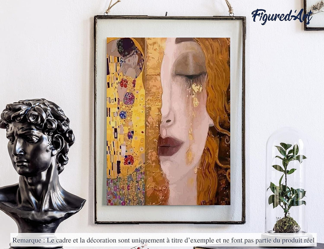 Figured'Art Malen Nach Zahlen Erwachsene Mit Rahmen Gustav Klimt - Paint by Numbers Basteln DIY Bast