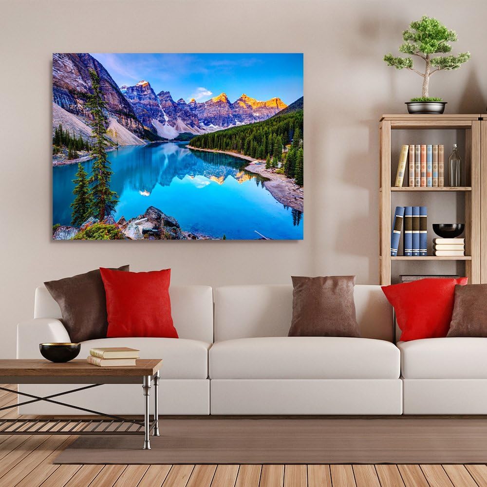 Julia-Art Leinwandbilder Landschaft Bild 100 x 70 x 2 cm - Wandbild 1 teilig - Wand Deko Modern Desi