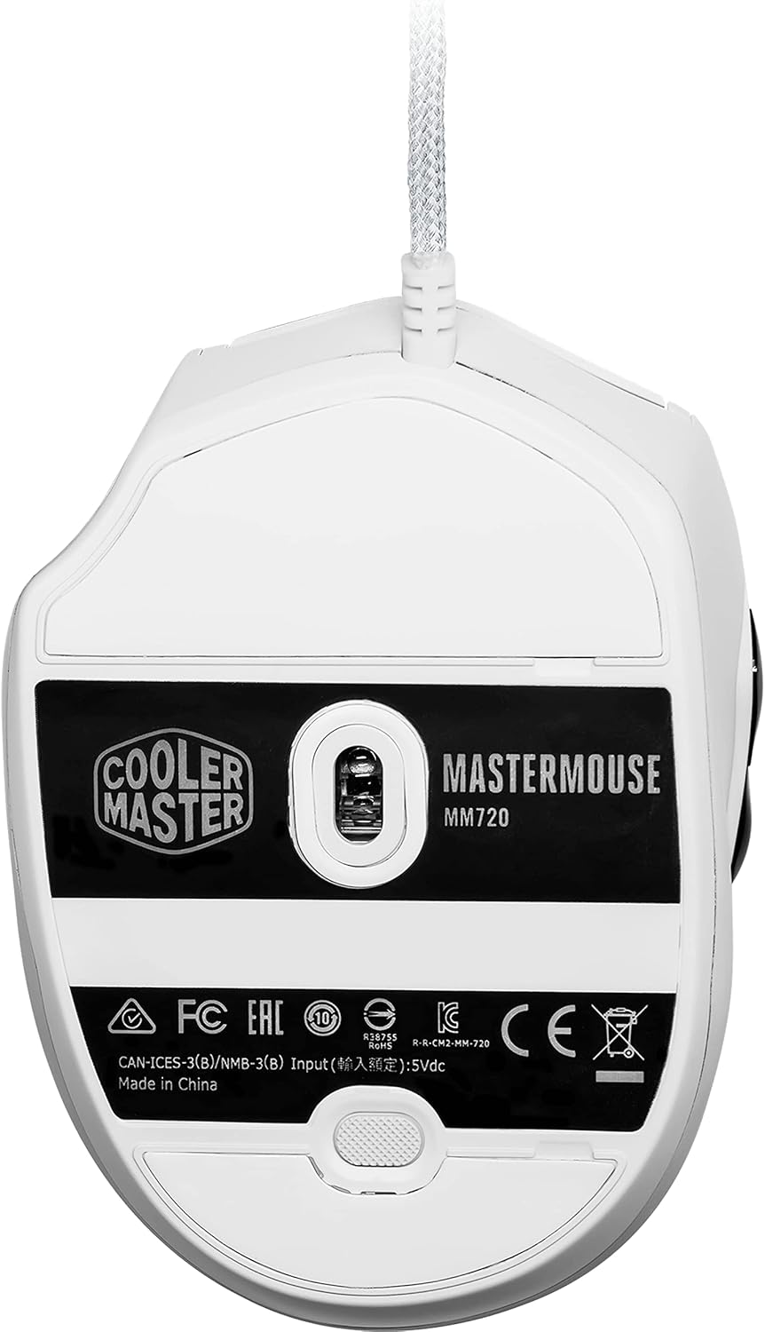 Cooler Master MM720 RGB-LED Claw Grip Wired Gaming Mouse - Ultra Lightweight 49g Honeycomb Shell, 16