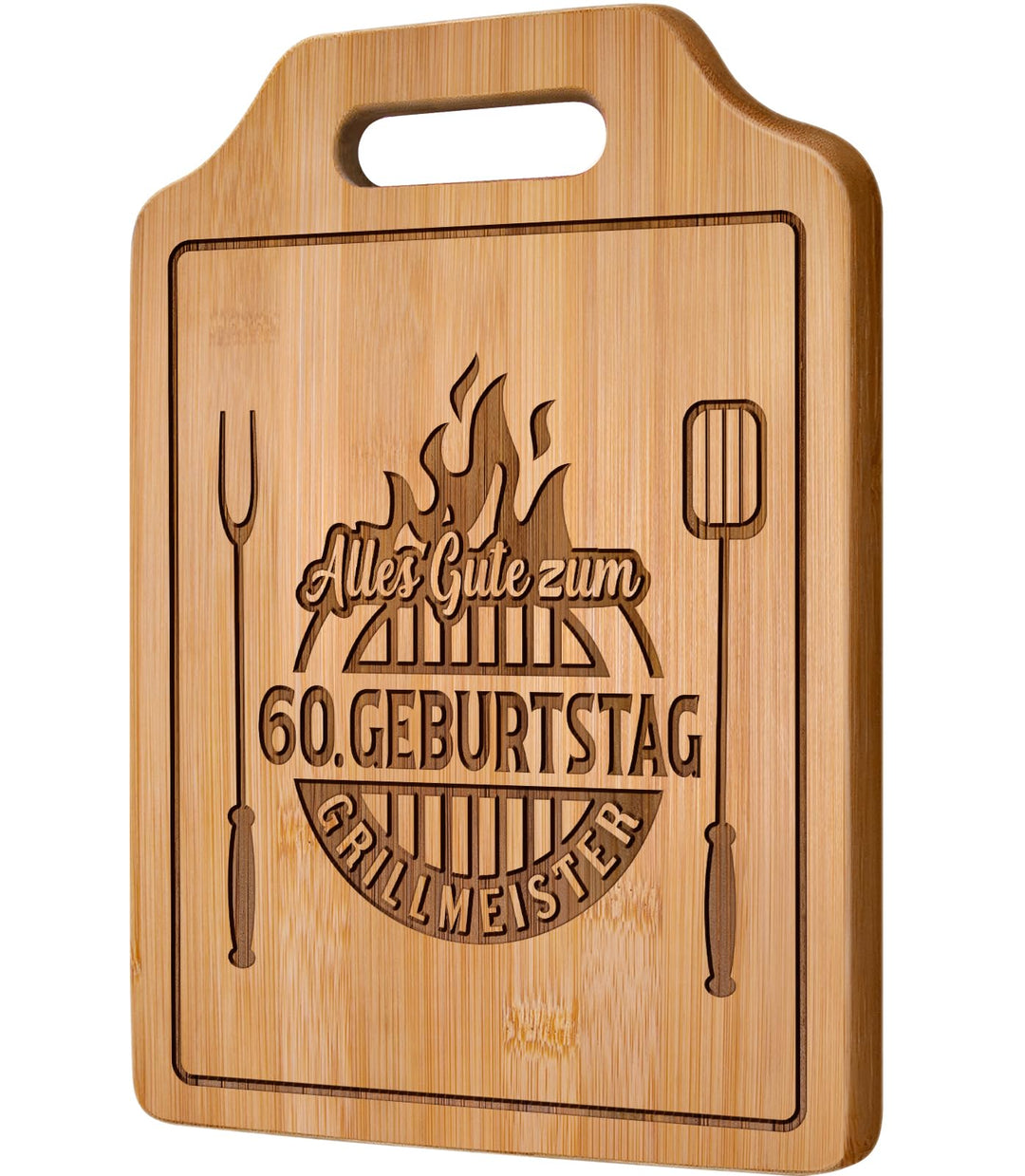 60 Geburtstag Mann - Graviertes Bambus Schneidebrett, 60.ter Geburtstag, Geschenke 60 Geburtstag Man