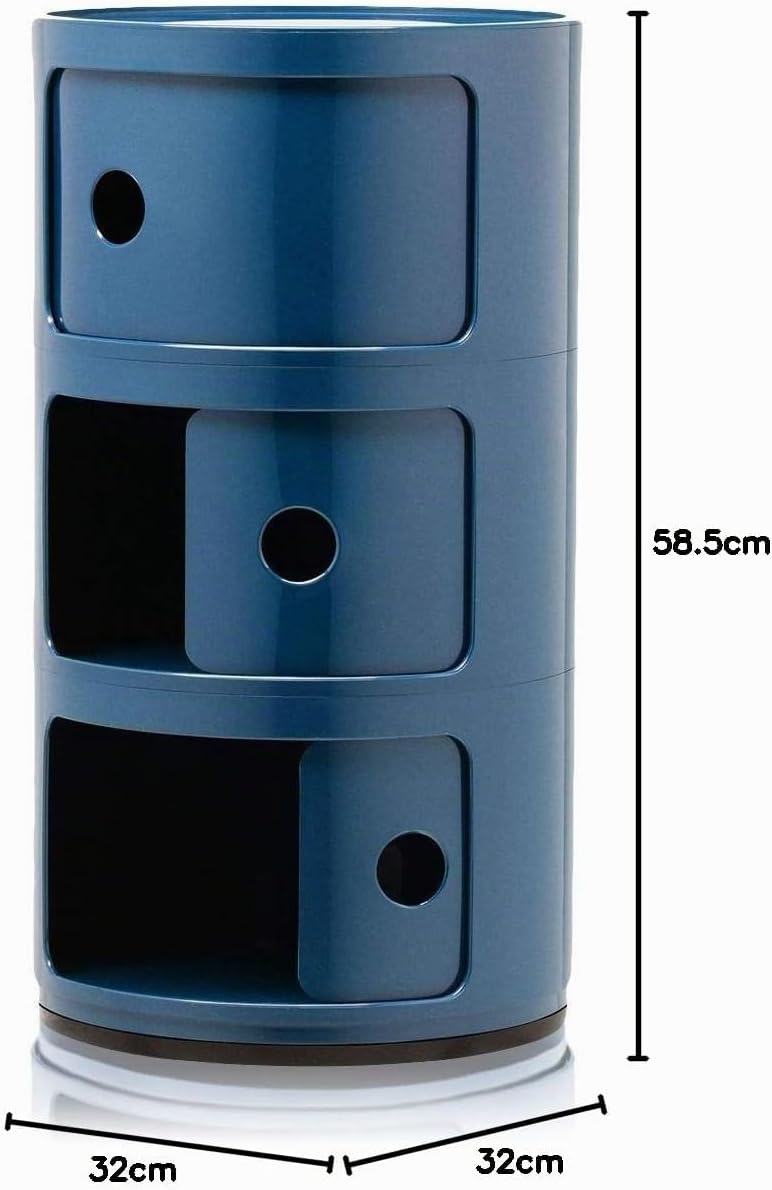 Kartell Componibili, 3 Elements, Blau, Runde