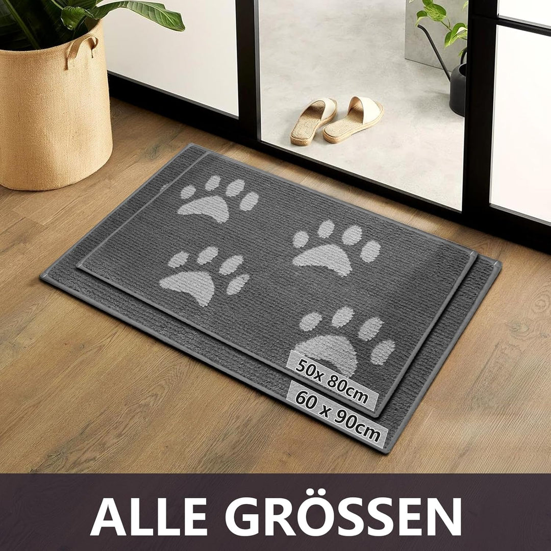 Schmutzfangmatte Innen & Aussen [80×120cm] – Fussmatte mit Rutschfester Unterseite | Saugstarke Fuss