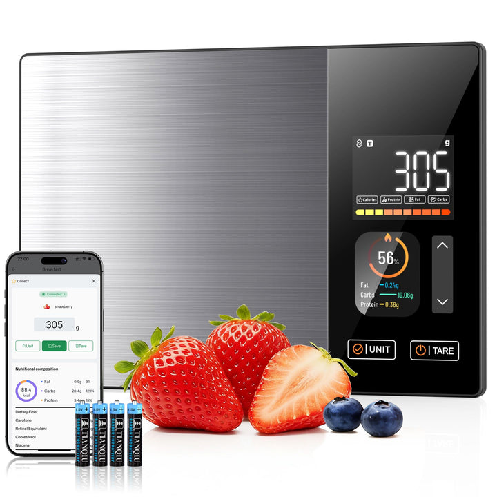 Smart Küchenwaage Kalorienzählung Ernährung Lebensmittelwaage mit kostenloser App & Bluetooth verfol