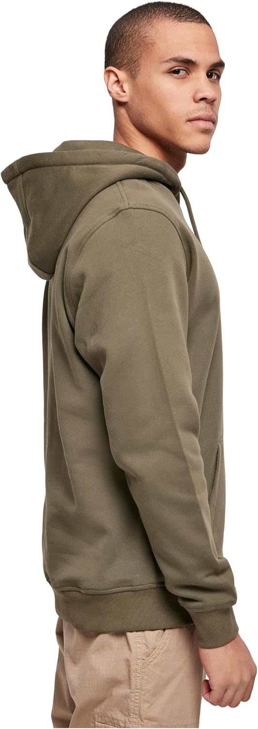 Build Your Brand mens Organic Hoody Hooded Sweatshirt L Olive, L Olive
