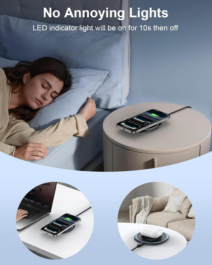 MagSafe Ladegerät mit 20W Schnelles Adapter für iPhone Ladestation, NANAMI Wireless Charger induktiv