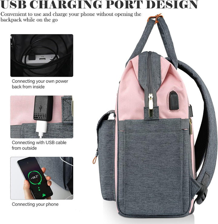 Rucksack Damen für Schule Laptop Rucksack 15,6 Zoll Schulrucksack Mädchen Teenager Daypack Wasserdic