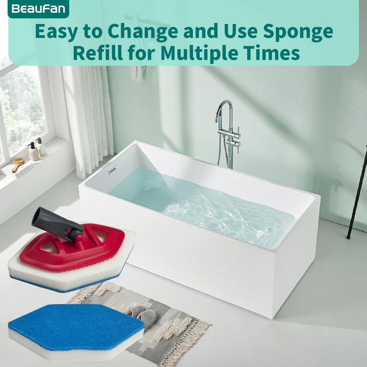 6 Pack Bad und Wanne Mop Nachfüllungen Ersatz Kompatibel mit Vileda Bath Magic Bad Multi-Oberflächen