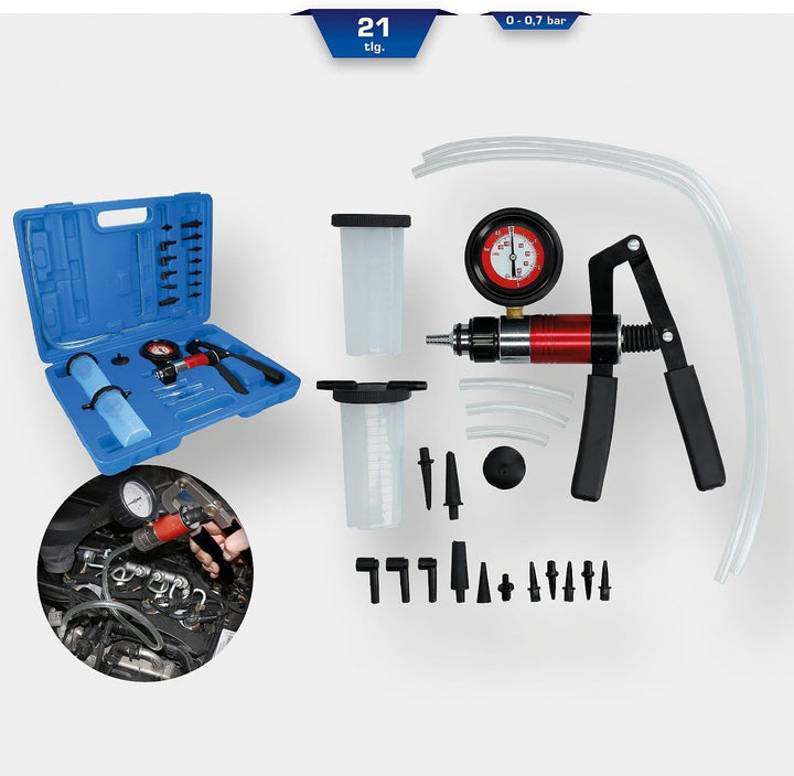 BRILLIANT TOOLS BT581500 Vakuum-Druckpumpen-Satz, 21-tlg [Powered by KS TOOLS]