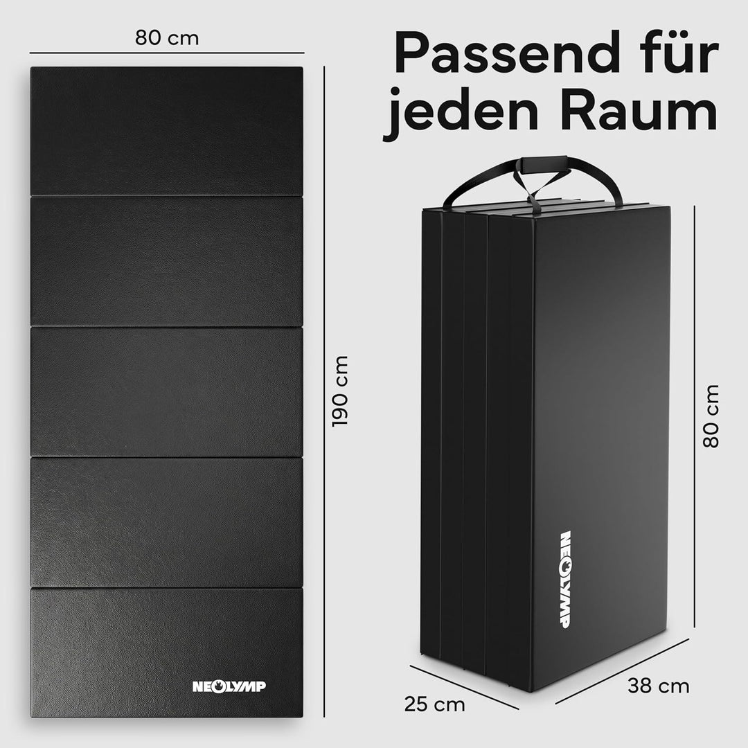 NEOLYMP Turnmatte klappbar - Faltbare Gymnastikmatte für Zuhause - Dicke Fitnessmatte für Kampfsport