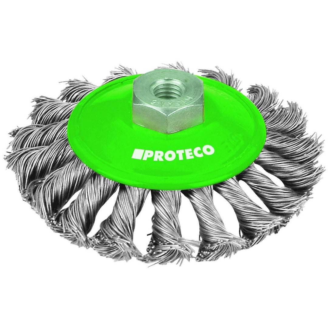 Proteco-Werkzeug® Edelstahldraht-Bürsten Set 3 tlg für Winkelschleifer V2A Inox Topfbürste Kegelbürs