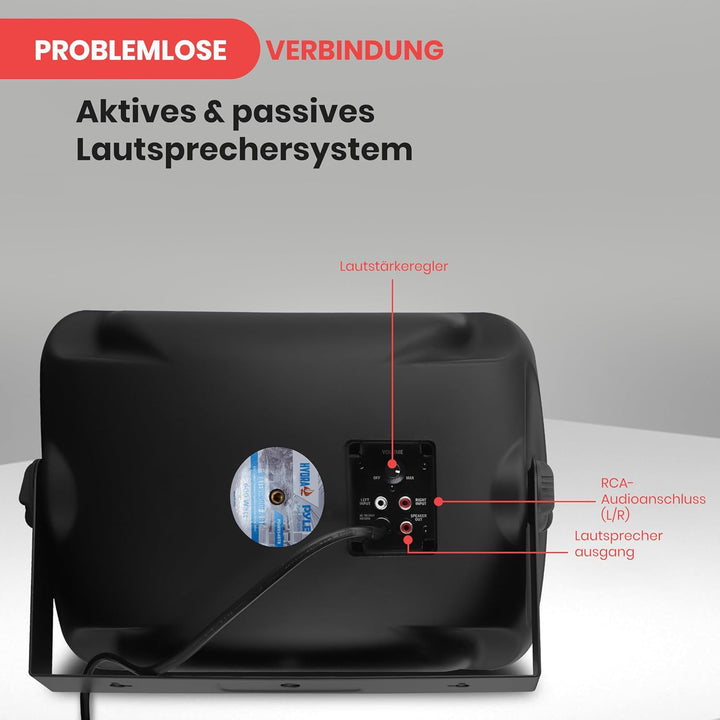 Pyle Outdoor wasserdichte Bluetooth-Lautsprecher – 5,25" (13,34 cm) 2-Wege-Wandlautsprecher (Paar),