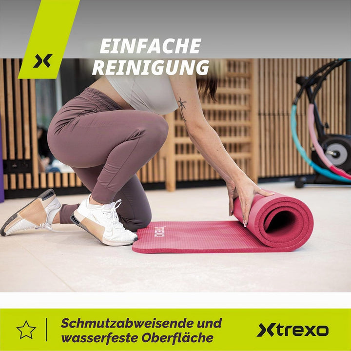 TREXO NBR Übungsmatte in Hellrosa 183 x 61 cm Material von aussergewöhnlicher Haltbarkeit und Flexib